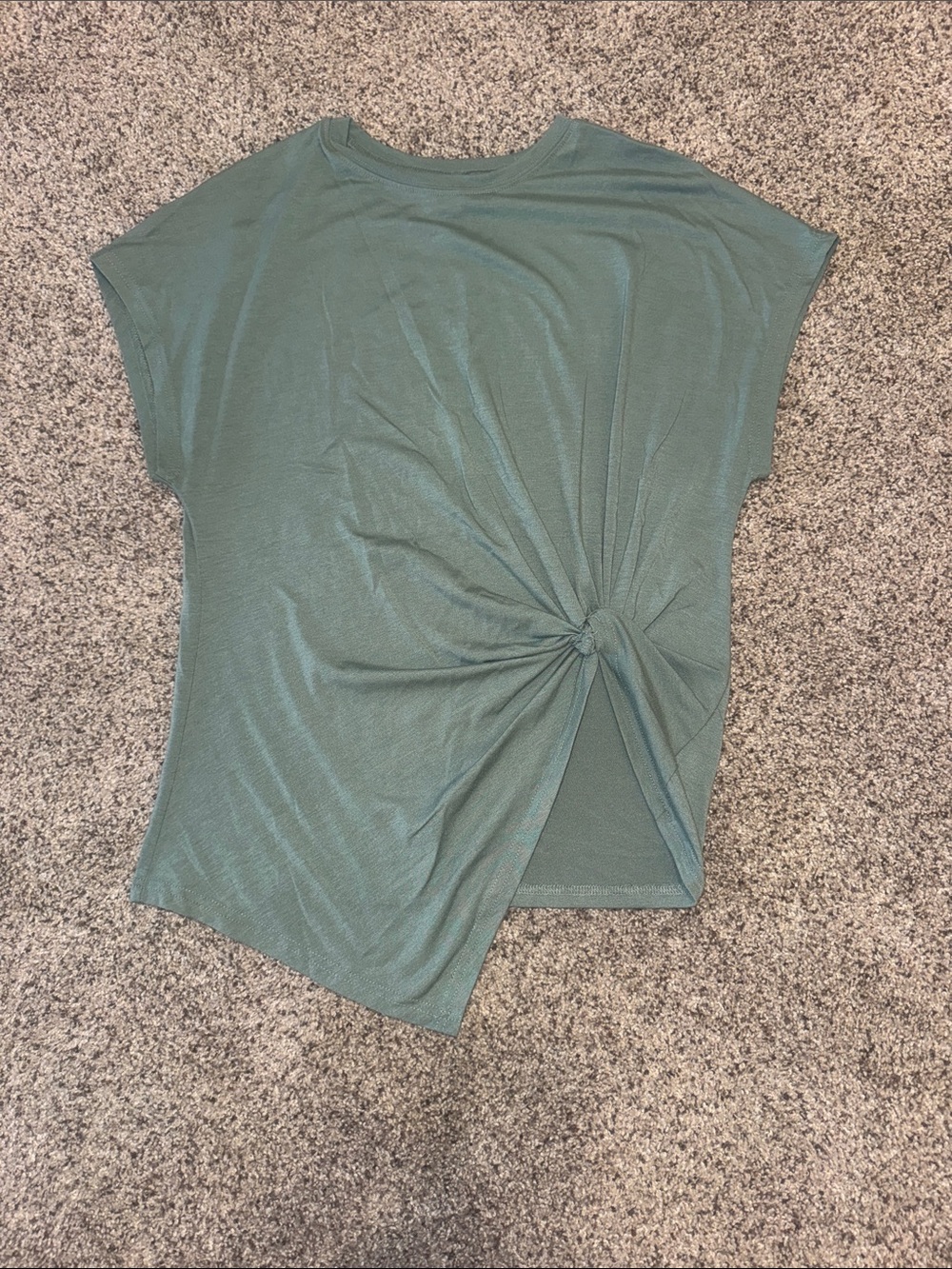 SHEIN Twist-Knot Short Sleeve Top - Sage